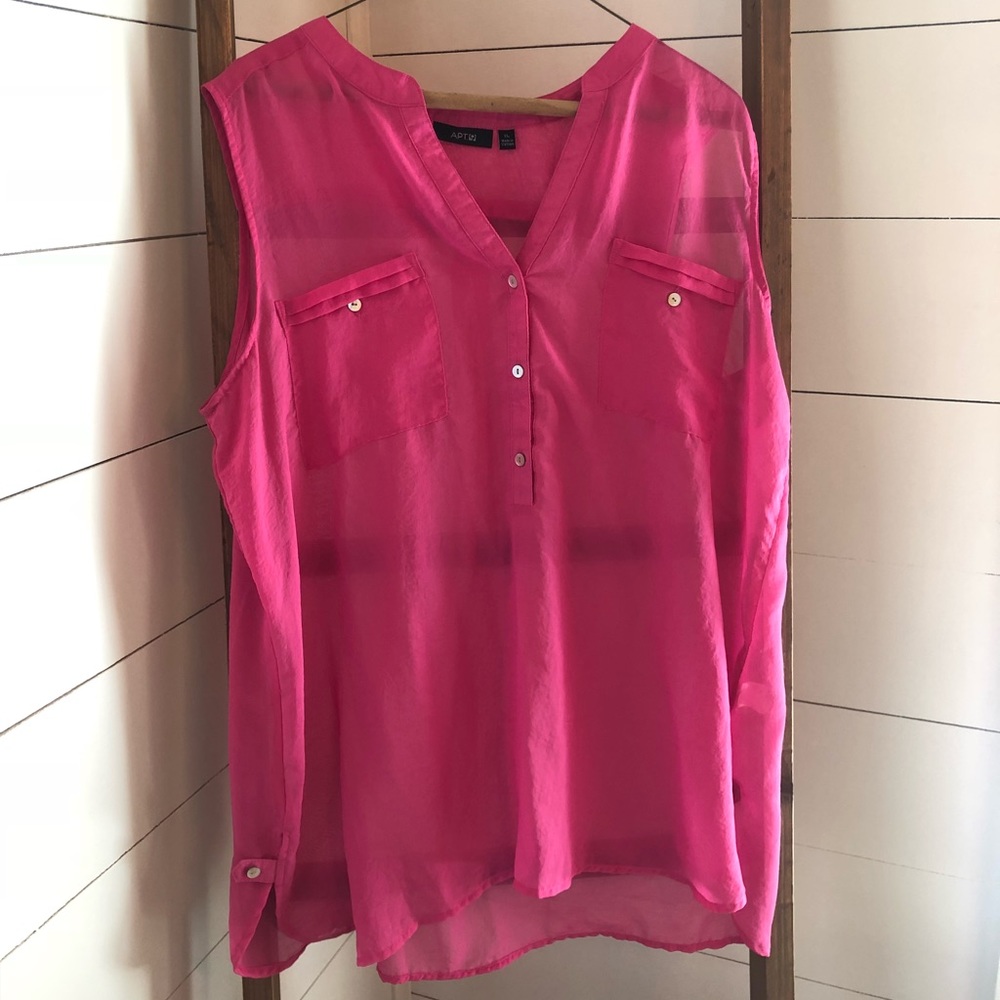 Apt 9 sleeveless pink blouse XL